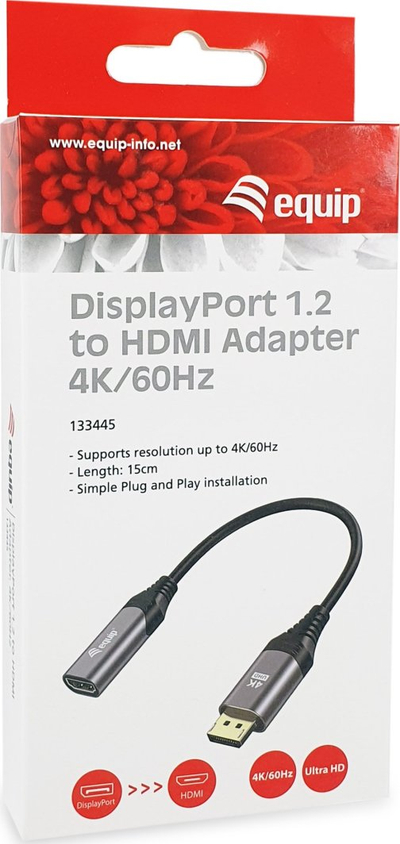 Adaptues DisplayPort në HDMI Equip, 4K 60Hz, i zi