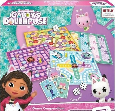 Koleksion lojrash tavoline Shuffle Gabby’s Dollhouse, set me letra dhe tabela, e bardhë