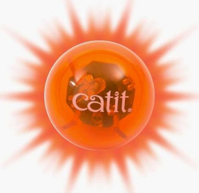 Играчка за мачки Catit Fireball 2.0, топка со светла, 4 cm, портокалова