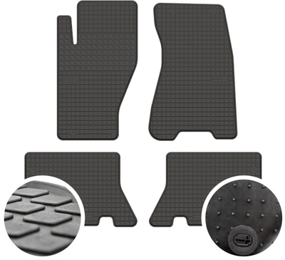 Tapete gome për makinë Frogum Jeep Grand Cherokee WJ, set 4 copë, për vitet 1998-2005, të zeza