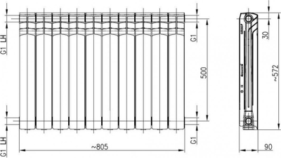 Radiator KFA G500F, 1000W, i zi