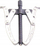 Tërheqës mekanik Chess Piece On Beam 2-ARMED 8, 2 krahë, metalik, ngjyrë argjendi