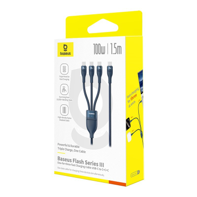Kabllo karikimi Baseus Flash Series 3, 100W, 1.5m, blu