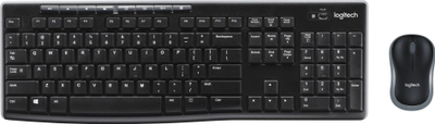 Комбинација тастатура и глушец Logitech MK270, безжична, со нумерички дел, црна