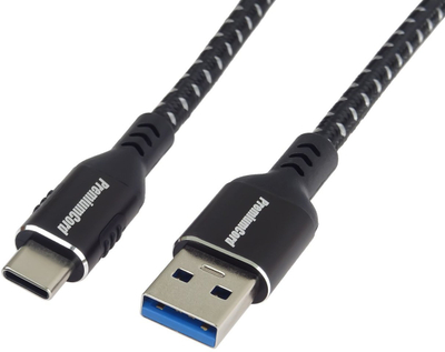Kabllo USB PremiumCord USB 3.2 Gen 1, USB A me USB C, 5 Gbps, 60 W, e zezë
