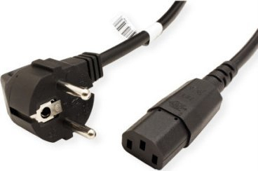 Kabllo energjie Bachmann IEC C13, spinë këndore, 0.75 m, e zezë