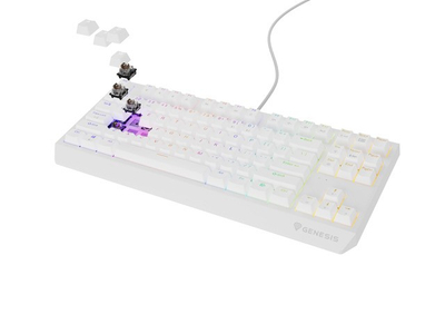 Tastierë Genesis Thor 230 TKL RGB Outemu Brown, e bardhë