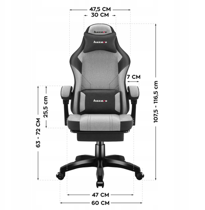 Karrige gaming Force 3.7, ergonomike, me jastëkë, gri blu e bardhë