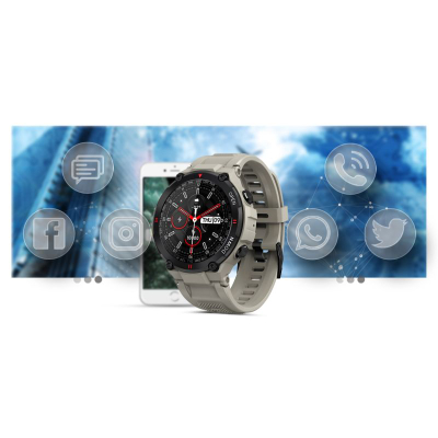 Smartwatch Gravity GT7-4, ekran 1.28", Bluetooth, gri