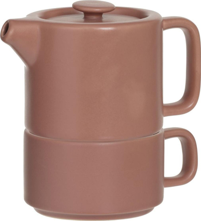 Set çajniku me filxhan Secret de Gourmet, 400ml, qeramikë, rozë