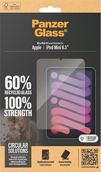 Заштита за екран PanzerGlass iPad Mini 8.3\", Ultra Wide Fit, проѕирна