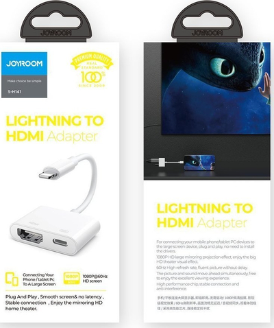 Adapter USB Joyroom S-H141, USB-C në HDMI, me port USB-C, i bardhë