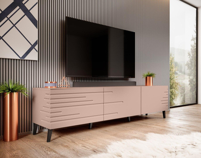 Komod TV Cama Meble RTV Nova, 186x40x48 cm, rozë mat