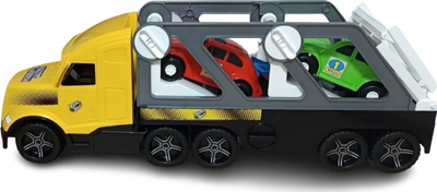 Lodër kamion transportues Wader Magic Truck Action Retro, 79 cm, me makina të vogla shumëngjyrëshe
