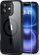 Mbrojtëse telefoni ESR Classic Hybrid HaloLock për iPhone 16, MagSafe, me xham të fortë, transparente e zezë