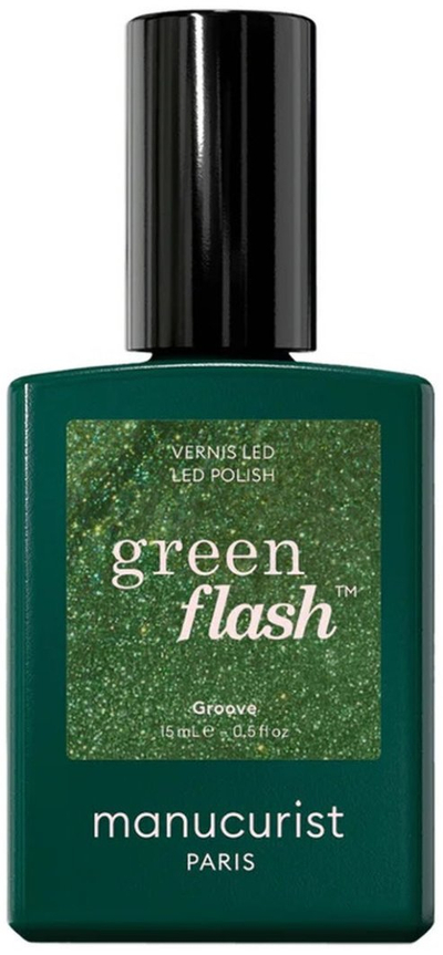 Llak thonjsh Manucurist Green Flash Groove, LED, 15ml, jeshile me shkëlqim