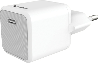 Karikues per muri Sandberg USB C AC 20W, Power Delivery, me kabllo Lightning 1m, i bardhë