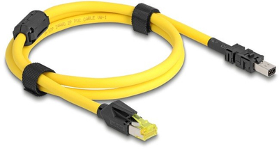 Kabllo rrjeti DeLOCK 81250, Cat6, 1m, e zezë e verdhë