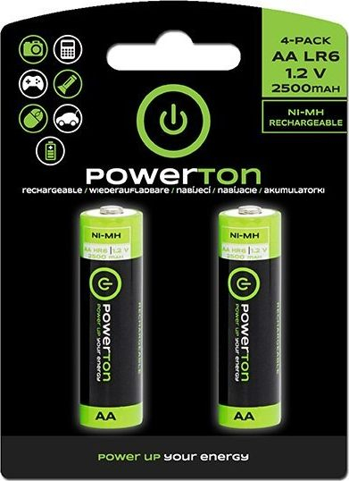 Bateri të rikarikueshme Powerton AA HR6, 2500mAh, 1.2V, paketim me 20 copë