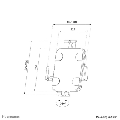 Mbajtëse muri për tablet Neomounts WL15-625WH1, rrotullim 360°, kundër vjedhjes, e bardhë