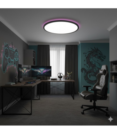 Plafonierë tavani OSRAM ORBIS Smart, 25W, Ø40cm, e zezë