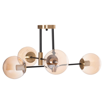 Llambë tavani Dremp HM7409.11, 4 drita, 68x68x36 cm, e zezë ari