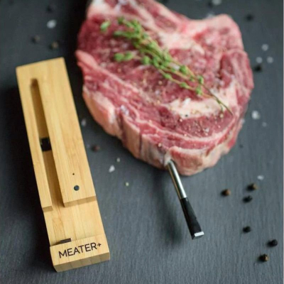 Termometër mishi Meater Plus, wireless, çelik inox, argjendtë