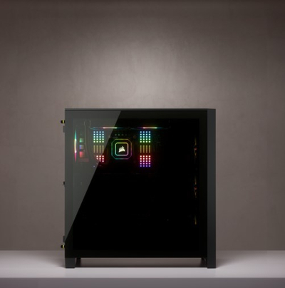 Kasë Corsair iCUE 4000X RGB Midi Tower, e zezë