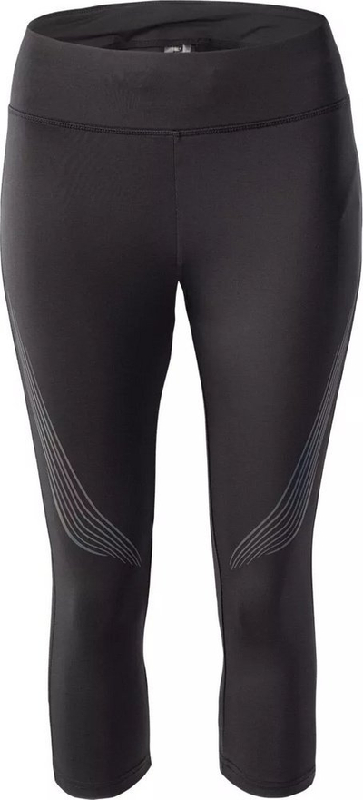 Legginsa sportive IQ Cross The Line Nukia 3/4, për vrap, me xhep, të zeza