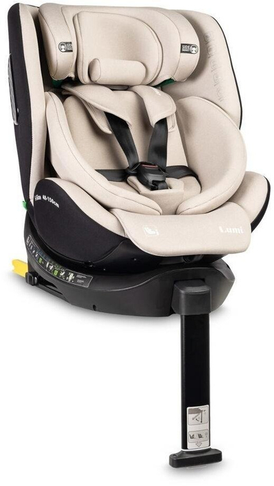 Автоседиште Caretero Lumi i-Size 2025, ротација 360°, ISOFIX, беж