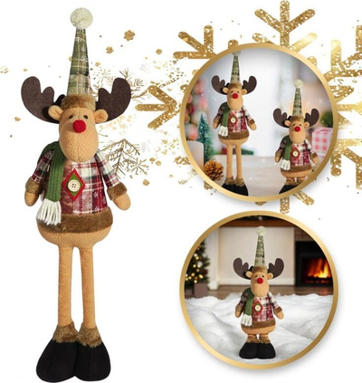 Figurine dekori Ecarla Reindeer KSN157, këmbë të zgjatshme 62 cm, kafe