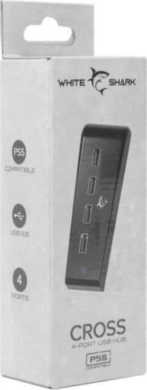 USB хаб White Shark Cross PS5-0576, 4 порти, USB 2.0, црн