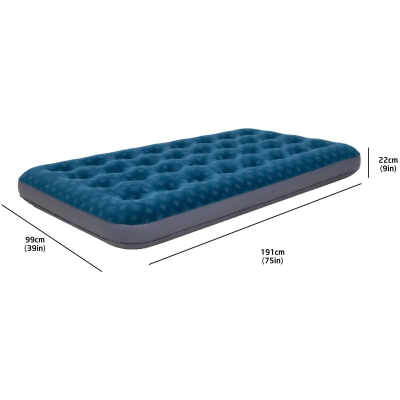 Dyshek ajri Jilong Flocked Mattress 24501, 191x73x22 cm, për një person, blu gri