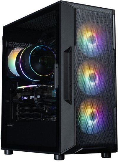 Kuti PC Zalman i3 NEO, mid tower, 4 ventilatorë RGB, xham i temperum, e zezë