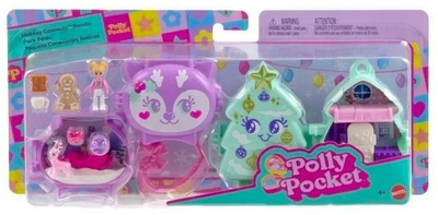 Set lodrash Mattel Polly Pocket Holiday Connects Bundle Compact 2 Pack, koleksionues, shumëngjyrësh