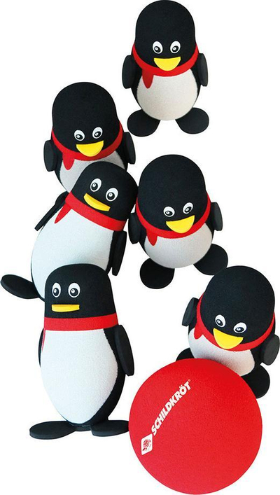 Set bowlingu për fëmijë Schildkröt Penguin, 6 kunja shkumë, me top, shumëngjyrësh
