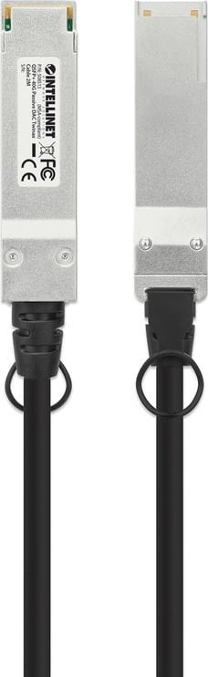 Мрежен кабел Интелинет QSFP+, 40 Gbps, 2.1 m, црн