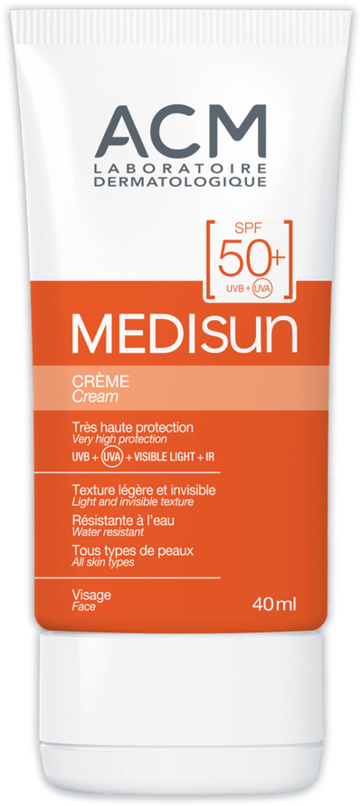 Krem dielli ACM Medisun SPF50+, fytyrë, 40ml, i bardhë