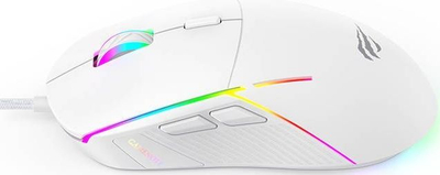 Maus gaming Havit MS961, RGB, 12000 DPI, i bardhë