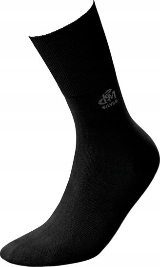 Çorape DeoMed Cotton Silver, pa ngjeshje, antibakteriale, 35-38, të zeza