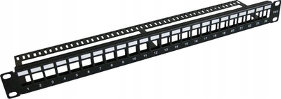Patch panel Microconnect PP-004BLANK, 24 porta, 1U 19", i zi