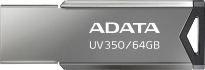 USB ADATA UV350, 64GB, i argjendtë