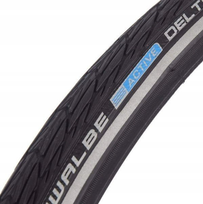 Gomë biçiklete Schwalbe Delta Cruiser Plus, 28x2.00, PunctureGuard, e zezë me shirit reflektues