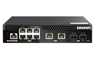 Switch rrjeti QNAP QSW-M2106R-2S2T, 10 porte, Layer 2, i zi