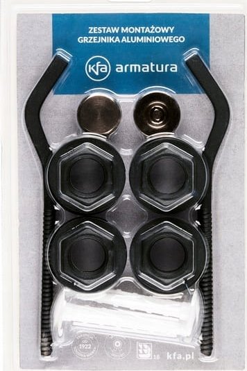 Set tapa dhe grepa radiatori KFA 878-200-81, 1"x1/2", për radiator alumini, i zi 3