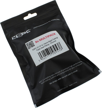 Set fitting-ësh për ftohje me ujë XSPC G1/4 për tub 14mm, Triple Seal, krom
