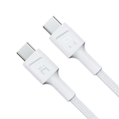 Kabllo karikimi Green Cell PowerStream USB C në USB C, 30cm, 60W Power Delivery, e bardhë