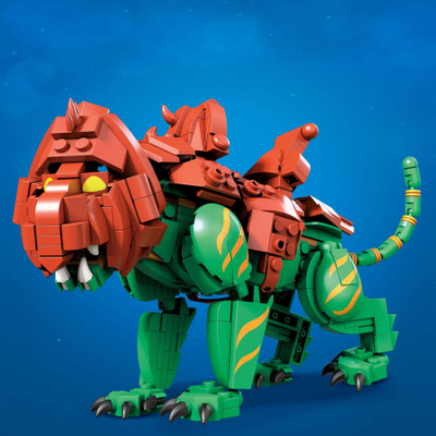Lodër me tulla MEGA Construx Masters of the Universe Battle Cat, 537 pjesë, 10+, jeshile me të kuqe