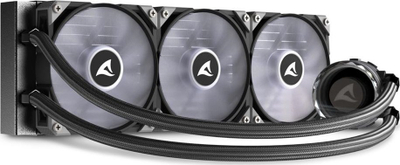 Sistem ftohjeje me ujë Sharkoon S90 RGB, radiator 360mm, 3 llapa ftofëse RGB, i zi