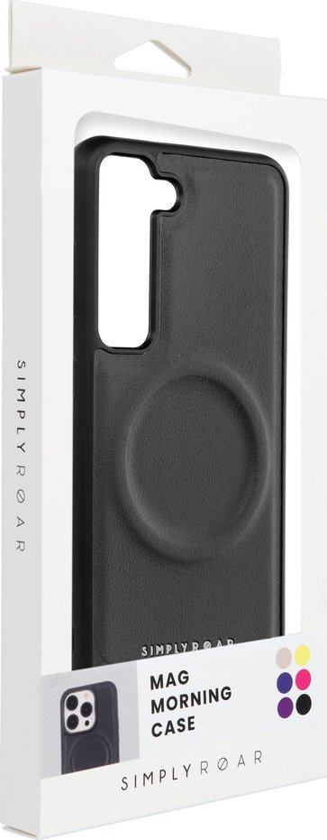 Kapotë Roar Mag Morning për Samsung Galaxy A34, lëkurë eko, kompatibel MagSafe, e zezë